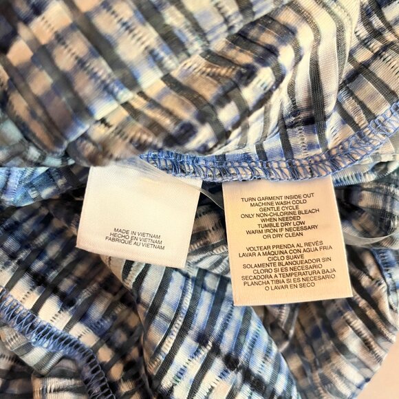 Kasper Size L Blue Sheer Open-Front Cardigan Jacket 3/4 Sleeves - Picture 12 of 12